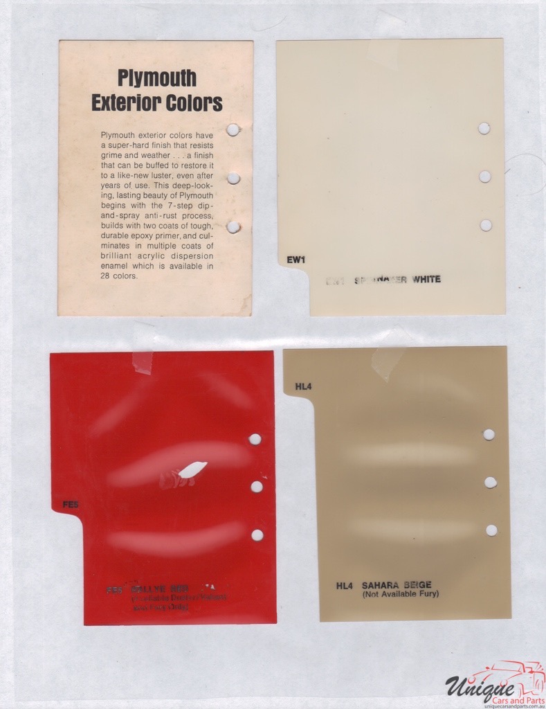 1978 Plymouth Paint Charts Corporate 1
